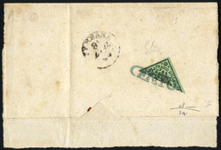 1856, gran parte di lettera (mancano le parti laterali) in porto ...