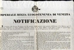 1849, Imperiale Regia Luogotenenza di Venezia NOTIFICAZIONE, Venezia, ...