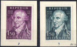 1959, Joseph Haydn, zwei verschiedenfarbige Probedrucke auf ...