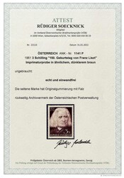 1961, Franz Liszt, Imprimaturprobe in ähnlichem dünklerem Braun, ...