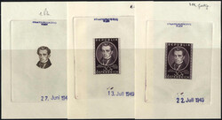 1949, Johann Strauss Vater 30 Gr., drei gummierte Phasen in ...
