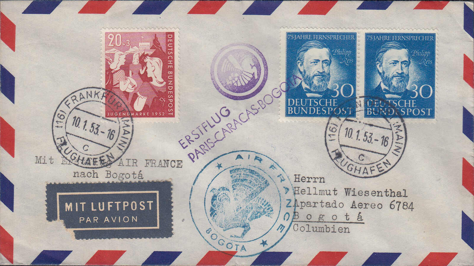 30 Pfg. Reis im waagerechten Paar in Mischfrankatur mit 20 Pfg. ...