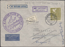 Erstflug Frankfurt (Main) - Zürich, 1 M. Taube als EF auf ...