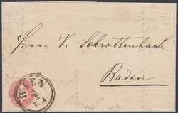 5 Kr. GA-Ausschnitt als Freimarke verwendet, unbeanstandet auf echt ...