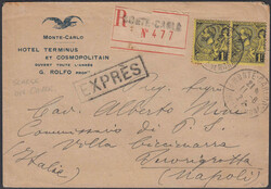 1 Fr. 2x reine MeF auf R-Expressbrief nach Italien  Automatically ...