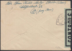 3x 20 Pfg. u. 15 Pfg. aus Auslands-Zensurbeleg nach Österreich ...