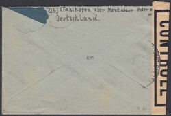 3x 15 Pfg. u. 5 Pfg. auf Auslands-Zensurbeleg nach Österreich ...