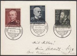 P62/01 "Robert Koch" echt gelaufen, rs noch frankiert mit Mi. Nr. ...