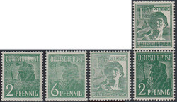 Arbeiterserie Probedrucke: 2 Pfg., 6 Pfg. u. 12 Pfg. je in ...