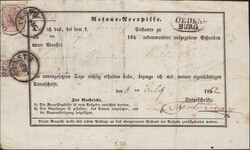 6 Kr. 1 1/2x auf Retour-Recepisse Vorgesehener Ausruf: 160 .-  ...