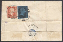 Faltbrief mit schöner 3-Farben-Buntfrankatur vs+rs frankiert mit 1/2 ...