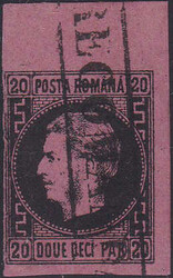 20 Par. dickes Papier, Bogenoberrand mit 9 mm, mit senkr. Ra1 ...