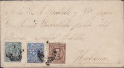 Dekorative 3-Farbenfrankatur auf Auslandsbeleg nach Habana, seltene ...