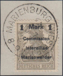 1 M. auf 2 Pfg. mit Aufdrucktype "AIH", auf Luxus-Briefstück, ...