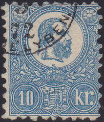 10 K. blau Steindruck, gut gezähnt, mit sauberen K1 entwertet, FA ...