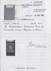 2 P. smaragdgrün, ungebrauchtes Kabinettstück, FA der Royal ...