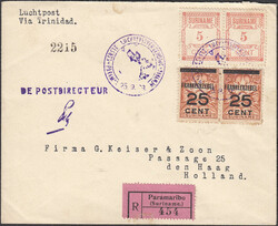 25 C. auf 2 1/2 Gr. rotbraun in Mischfrankatur 5 C. ziegelrot, je im ...