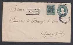 1897, 5 C. GU mit Überdruck "1897/1898", mit Zusatzfrankatur 5 C., ...