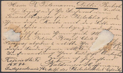 Zusätzlich frankierte GA von 1894 mit seltener Destination nach ...