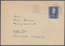 30 Pfg. Helfer der Menschheit Höchstwert als EF auf Auslandsbrief ...