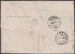 1872, 3-Farbenfrankatur auf echt gelaufenen Brief in die Schweiz rs ...
