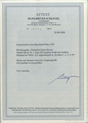 Rotkreuz-Block in Type "II" zentr. gestempelt "Koblenz 1z 15.3.49", ...