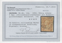 5 Ngr. rostbraun, alleits voll-/breitrandig, sauber gestempelt, mit ...