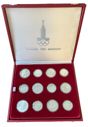 Moskau 1980, die kpl. Münzkollektion mit den 5 u. 10 Rubel, alle 28 ...