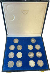 Münzen, Olympische Winterspiele Innsbruck 1976, alle 14 verschiedene ...