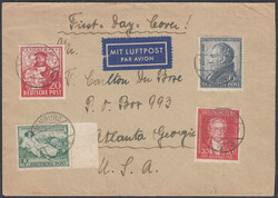 Goethe als kpl. Satz in Mischfrankatur mit 20 Pfg. Exportmesse auf ...