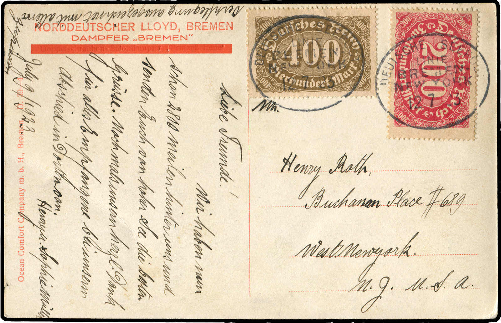 Lot 6479 - Deutsches Reich Deutsche Schiffspost allgemein - Auktionshaus Schlegel 26 Public Auction Lot 6479 - Deutsches Reich Deutsche Schiffspost allgemein - Auktionshaus Schlegel 26 Public Auction