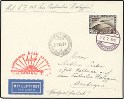 982558: Zeppelin, Zeppelinpost LZ 127, Polarfahrt