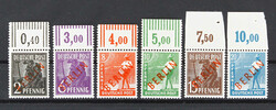 1948, 2 Pfg. - 2 M. Rotaufdruck, kpl. postfrischer Satz vom Oberrand, ...