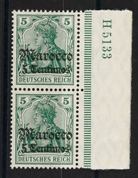 1906/11, 5 C. auf 5 Pfg. Germania, postfrische Erhaltung, senkrechtes ...
