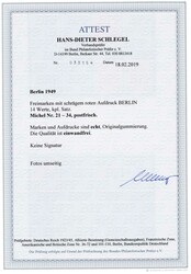 1948, 2 Pf. - 2.- Mark Rotaufdruck, postfrischer Satz in ...