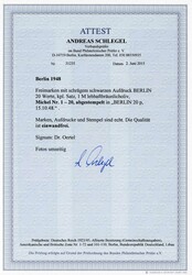 1948, 2 Pf.bis 5.-Mark Schwarzaufdruck, jeder Wert klar gestempelter ...