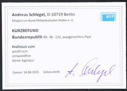 1951, 30 Pf. Posthorn, postfrisches, waagerechtes Paar in ...