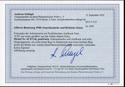 1948, 16 Pfg. Arbeiter mit Netzaufdruck, postfrisch, nur unten ...