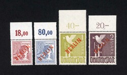 1948, 2 Pfg. - 2.- Mark Rotaufdruck, kpl. postfrischer Satz, vom ...