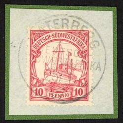 "WATERBERG D-SWA 4, 25.1.07", sauber abgeschlagen auf 10 Pfg. ...