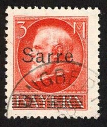 1920, 3 M. zinnoberrot, gestempelt, rechts oben eine leicht ...