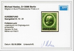 1920, 10 M. König Ludwig III mit Aufdruck, ungebraucht in ...