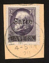 1920, 2 M. König Ludwig III mit Aufdruck auf Briefstück in ...