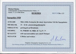 1920, 10 M. König Ludwig III mit Aufdruck auf Briefstück in ...