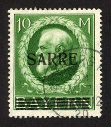 1920, 10 M. König Ludwig III mit Aufdruck, gestempelt, Gummi in die ...