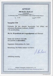 1920, 5 Mark König Ludwig mit Überdruck als bester Wert der Serie, ...