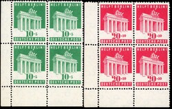 1948, 10 +5 und 20 + 10 Pfg. Berlin-Hilfe, postfrisch aus der linken ...