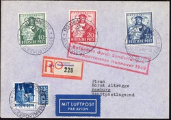 1949, 10 bis 30 Pfg. Exportmesse Hannover mit 5 Pfg. Bauten auf ...
