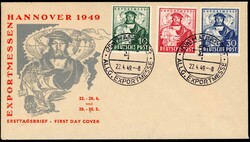 1949, 10 bis 30 Pfg. Exportmesse Hannover auf Blanko-FDC in ...