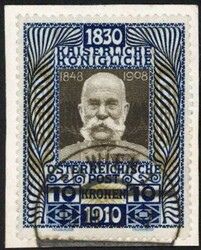 1910, 10 Kr., Kaiser Franz Josef, gestempelte Marke auf Briefstück ...